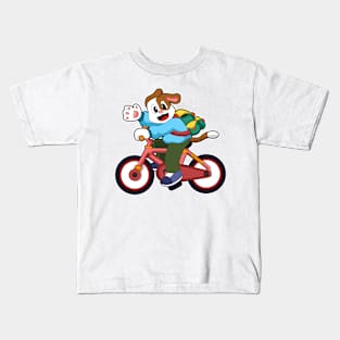 Dog with Bicycle Kids T-Shirt